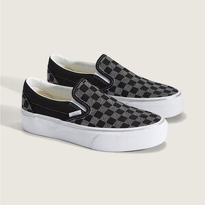 Vans Classic Slip-On Platform Checkerboard Womens Shoe
